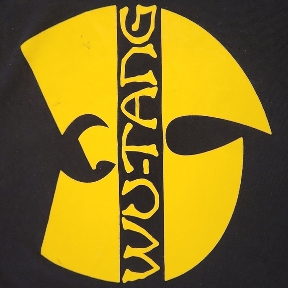𝅺wu-tang Black With Yellow Logo T-Shirt - Picture 3 of 5